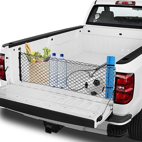 Miniatura 7 de BAILALIBO Red de carga elástica, ajustable para maletero para SUV, camionetas y camiones, pequeño almacenamiento elástico automotriz con gancho,