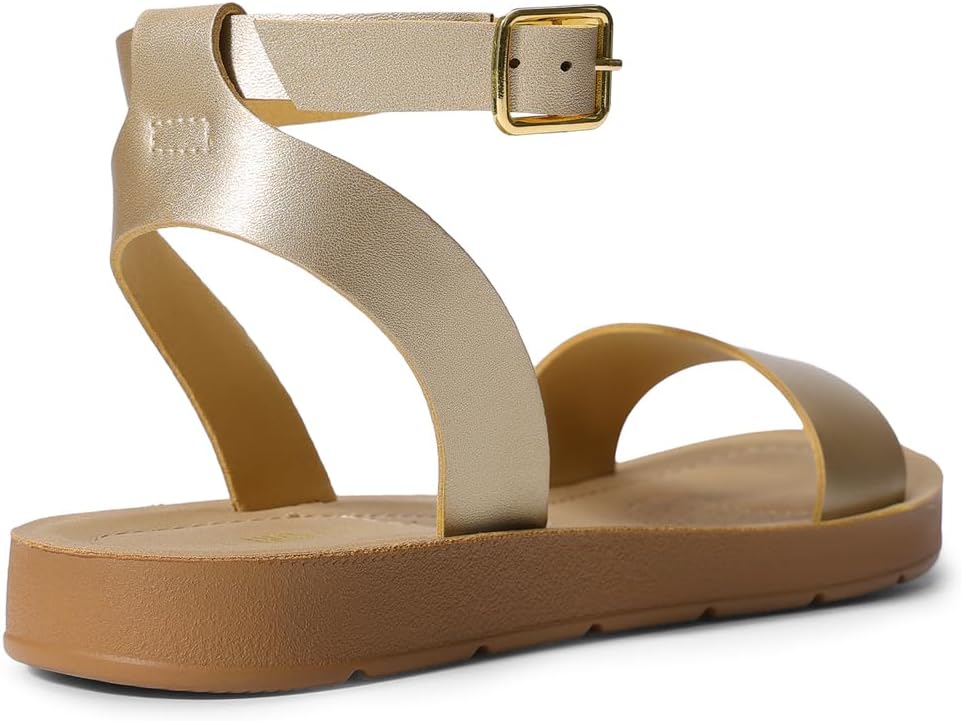 DREAM PAIRS Women’s One Band Ankle Strap Buckle Flat Sandals - Image 5
