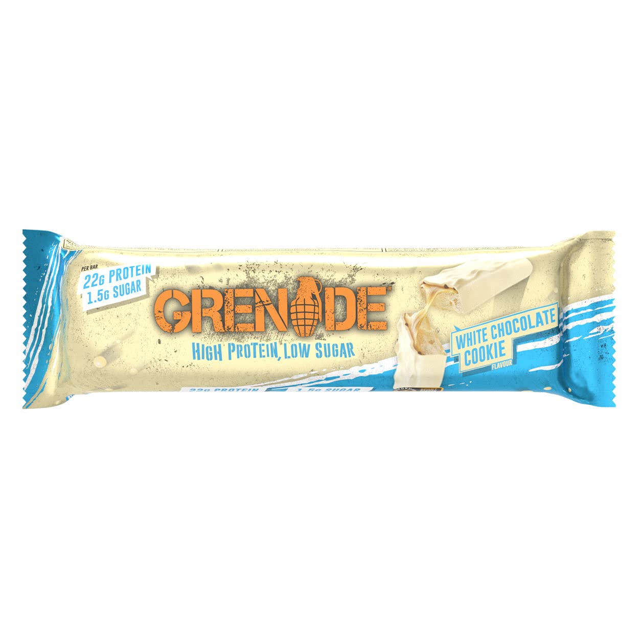 Grenade Carb Killa High Protein and Low Carb Bar, White Chocolate Cookie, 12 x 60 g