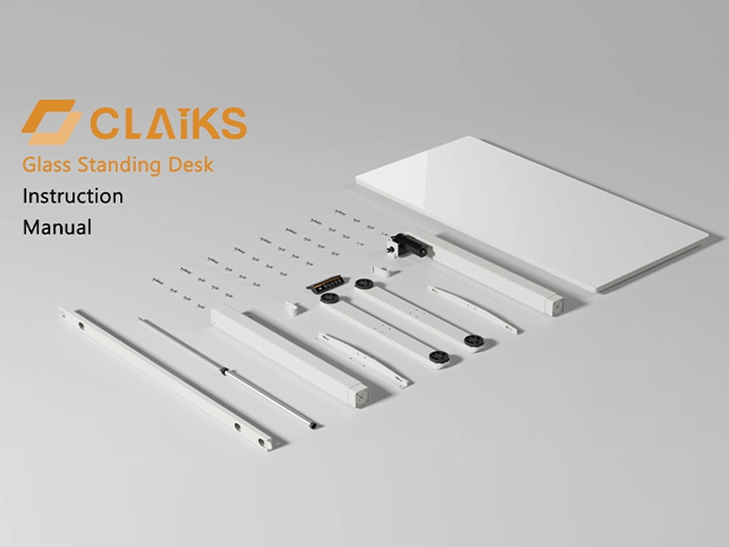 Amazon.com: Claiks Glass Standing Desk, 48x24 Inch White Standing