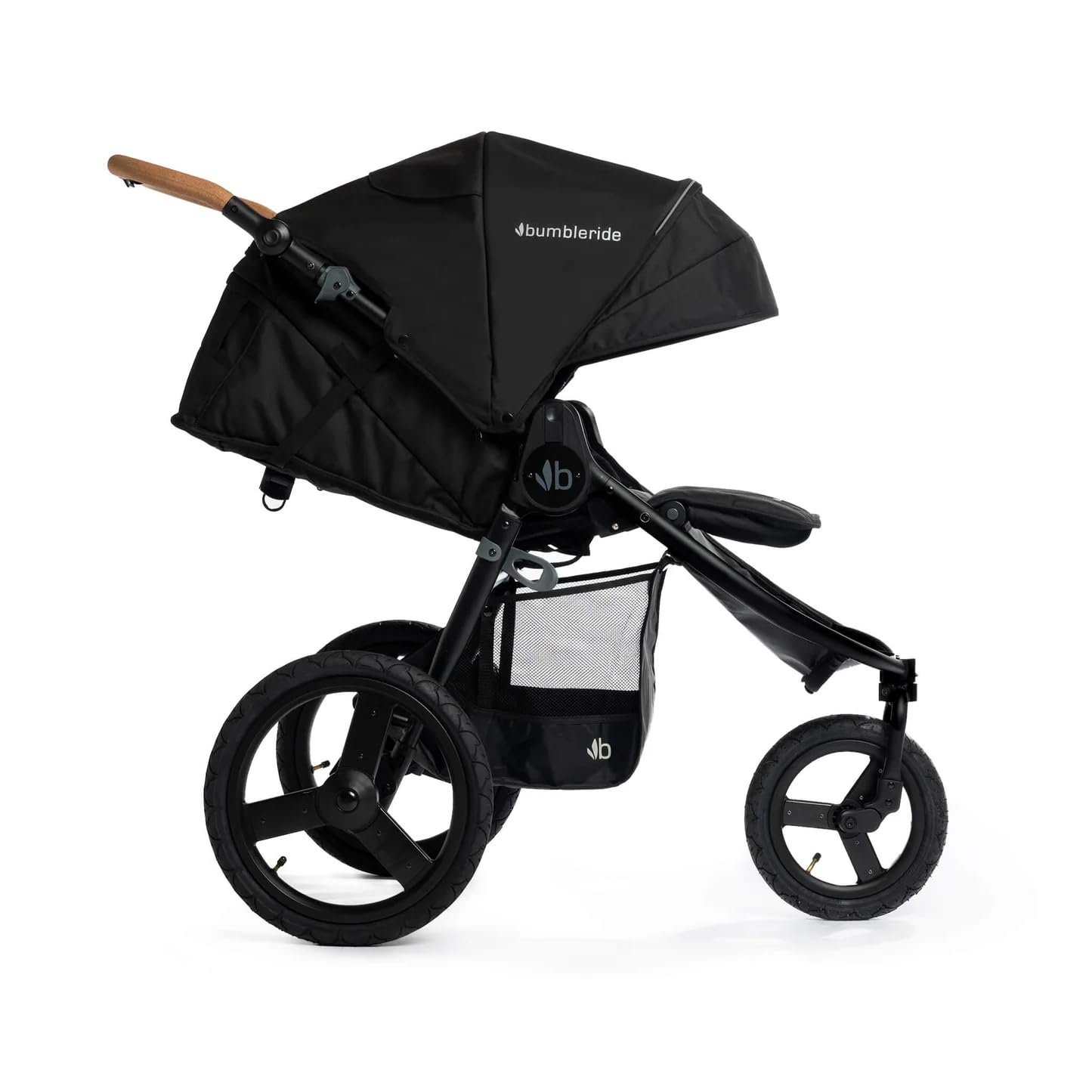 Bumbleride Speed Jogging Stroller - Eco-Friendly Stroller for Newborns and Toddlers with All-Wheel Suspension, Air-Filled Tires, and Steering Settings - Black