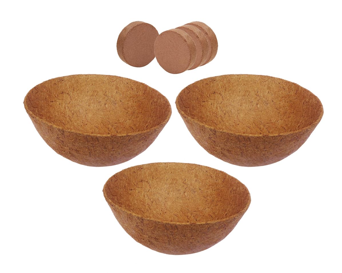 COIRGARDEN-Coco Fiber Liner - Hanging Planter Coir POTS - Coir Liner - Basket Liner 10INCH - Buy 3 Pieces (GET Coco Disk 4 NOS Free) (B07BQNMLM9) Amazon Price History, Amazon Price Tracker