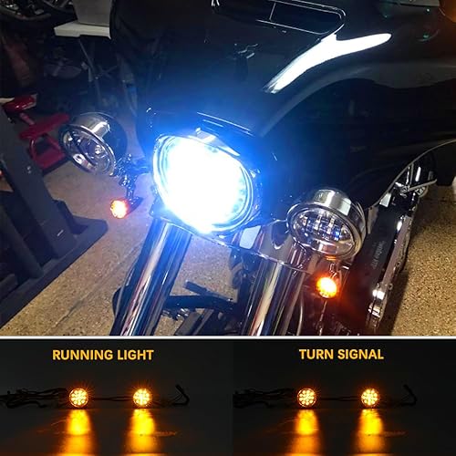 Miniatura 6 de DREAMIZER Señales de giro LED delanteras y traseras 15 luces LED para motocicleta, bombillas superbrillantes, compatibles con Harley Honda, Yamaha,