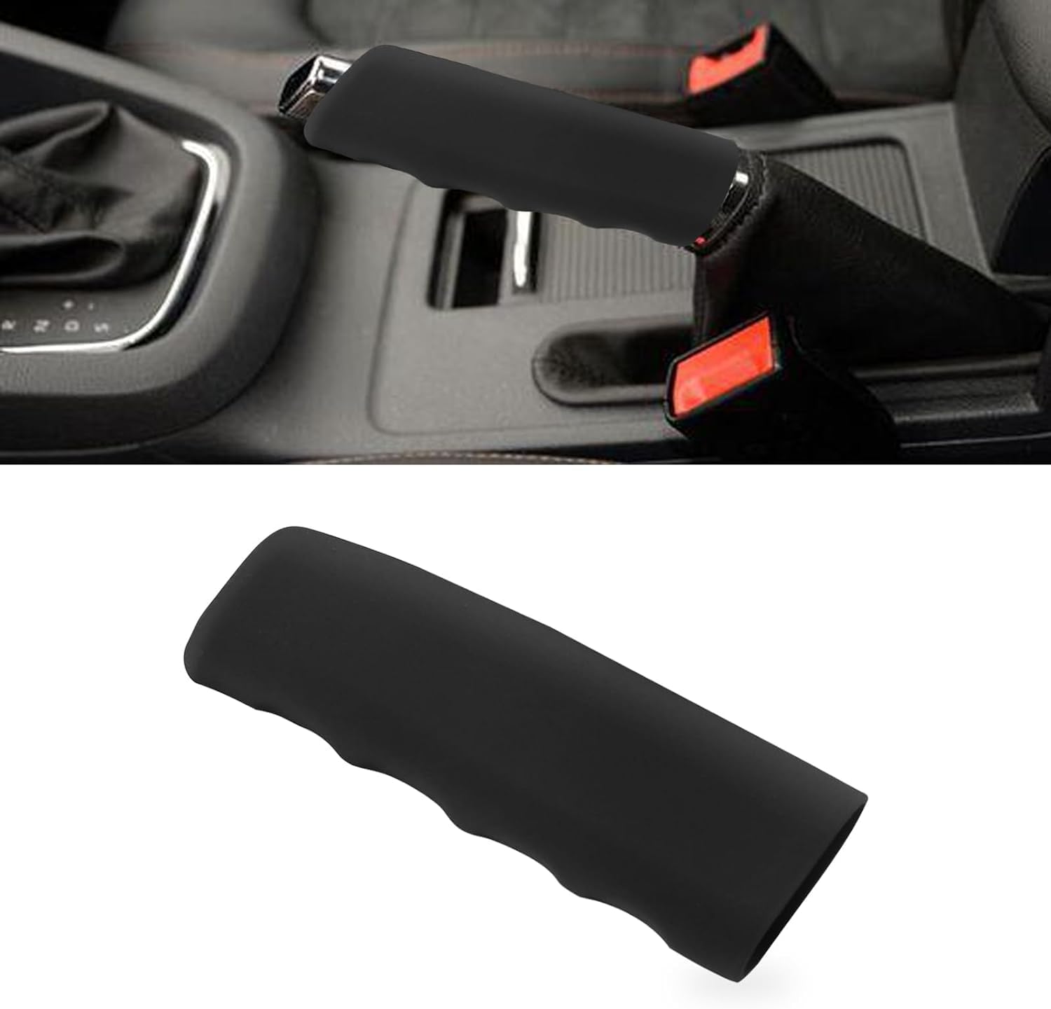 SEMAPHOREยฎ Car Handbrake Soft Rubber Cover Non-Slip Wear-Resistant Silicon Handbrake Protective Cover(Black) Compatible with Mahindera XUV500