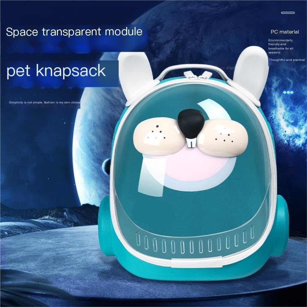 Kitten Carrier Pet Bag Portable Space Cat Bag Outing Bag Transparent Portable Space Capsule Bubble Rabbit Backpack Travel Bag Cat Bag(Blue)