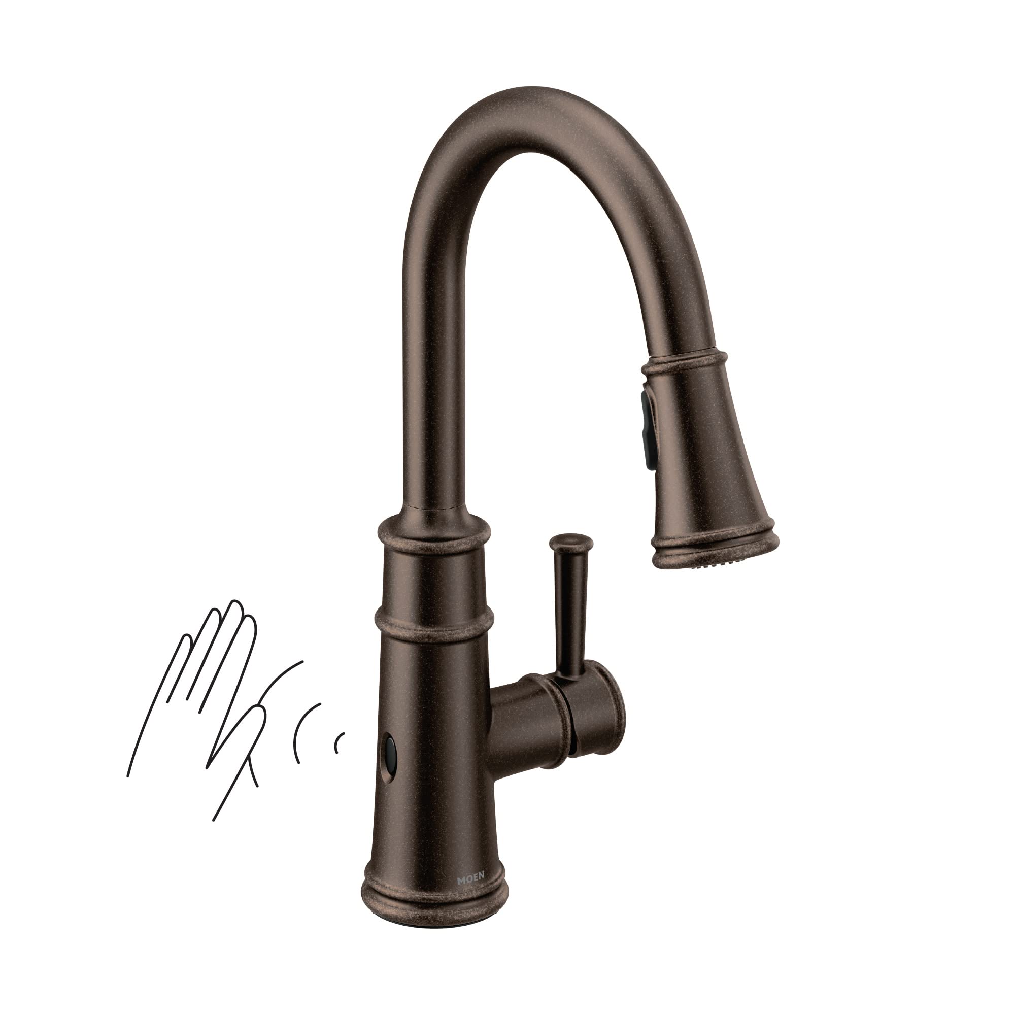 Moen Belfield oil rubbed bronze sensor pull-down faucet