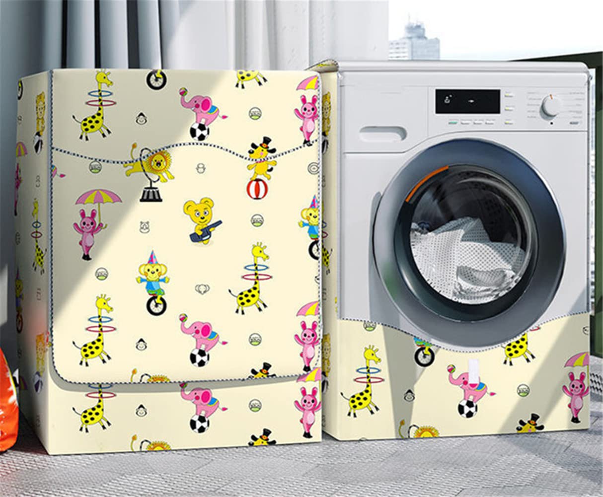 Odot Washer Dustproof Cover Front Load, Washing Machine Dryer Protector Sunscreen Waterproof Tumble Dryer Case Protective Cover For Most Front Loadi (jungle,XL - View #2