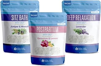 Postpartum Bath Bundle (3 Pack of 2 Lbs Total 6 Lbs) Soothing Soaks with Sitz Salt and Deep Relaxation Bath Salt with Natural Pure Essential Oils in BPA Free Pouch Made in USA