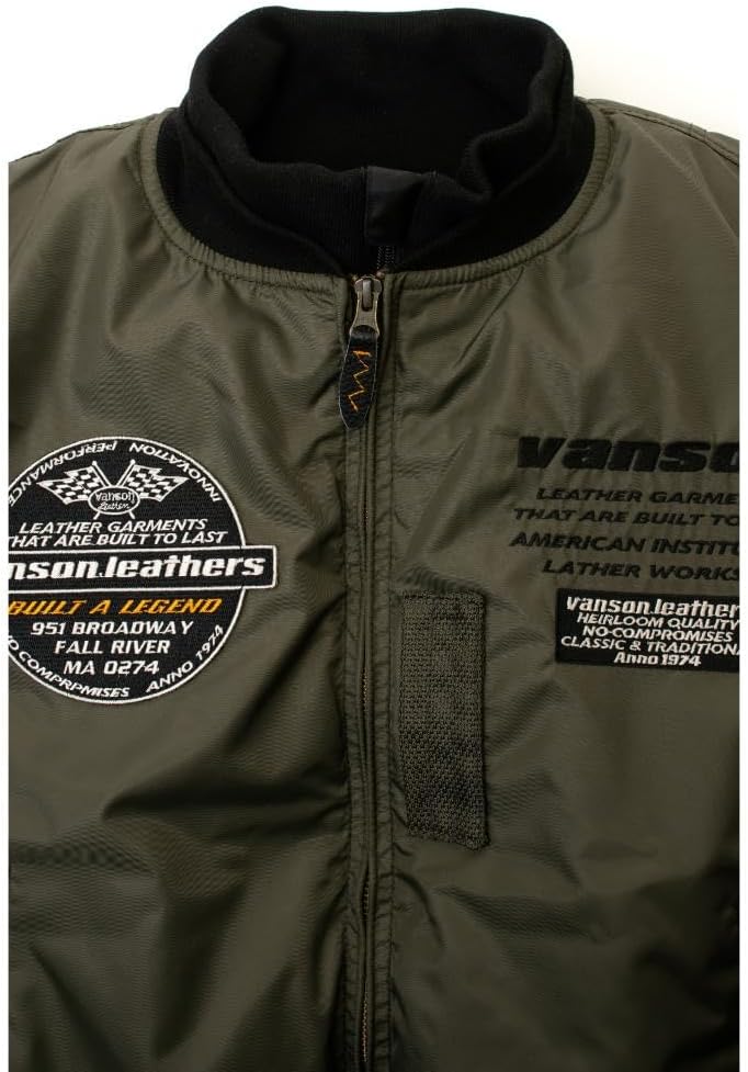 Amazon.co.jp: [バンソン] MA-1ジャケット カーキ/ブラック Mサイズ