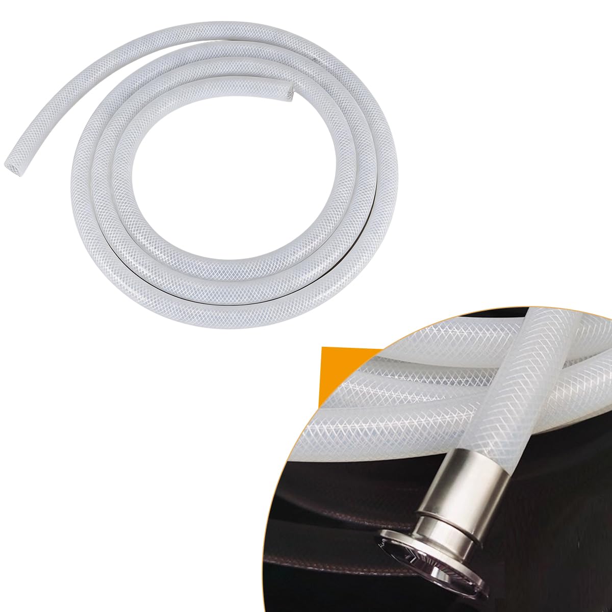 Tubo flessibile in PVC intrecciato in tessuto da 19x25 mm (3/4" x 1") ID x OD – Rotolo da 3 m Tubo trasparente ad alta pressione per aria compressa e acqua