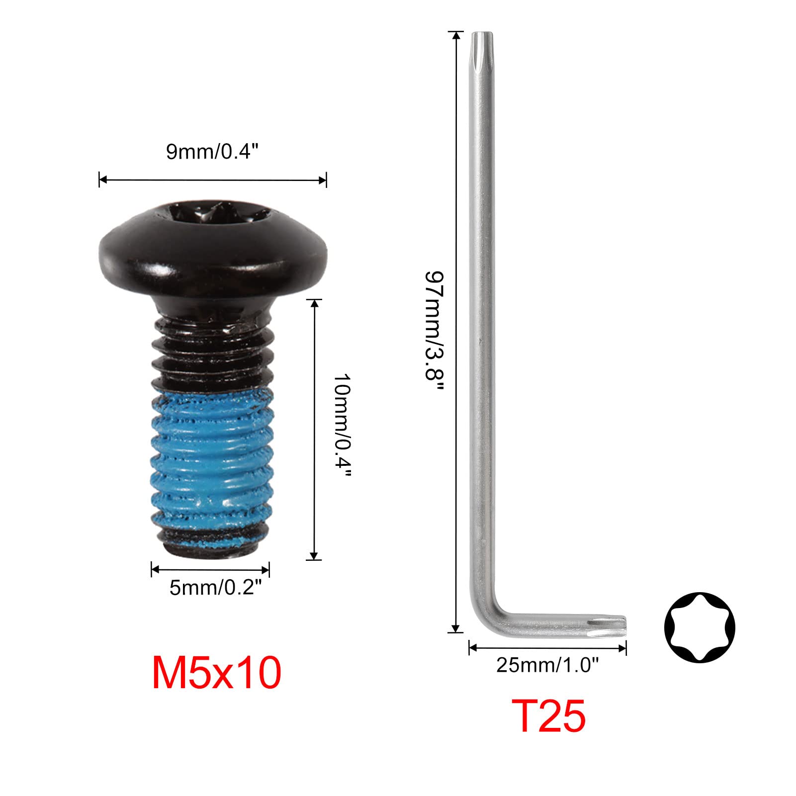12 Vis à Disque M5x10mm En Alliage Aluminium Coloré Pour VTT - Résistantes Température - Personnalisation
