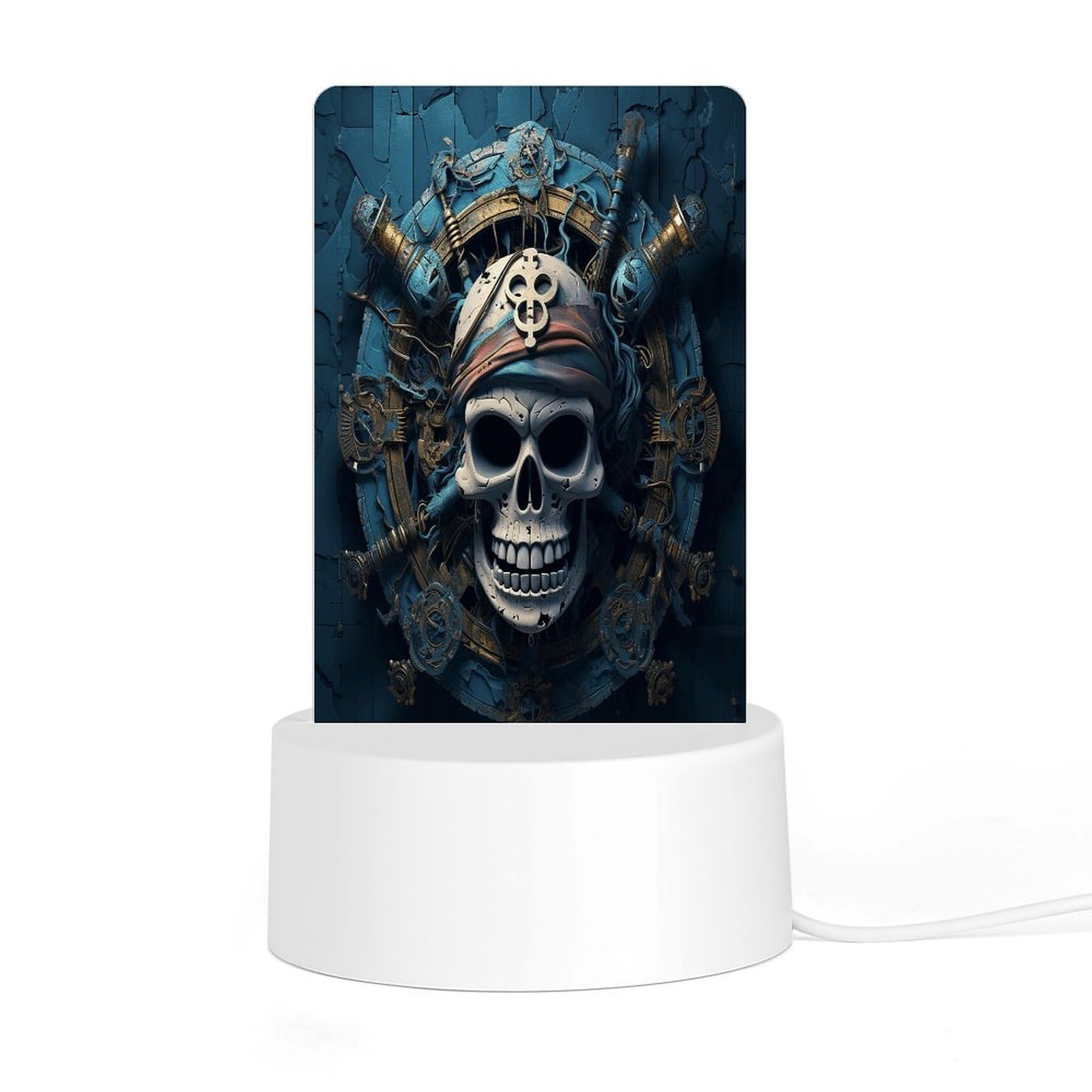 Adfgyerh Style Skeleton Pirate Night Light Acrylic Material Easy Installation, Home Decor Usb Interface Power Supply, Lamp For Restaurant Bar Cafe Room Decor