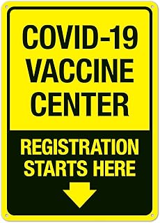 Covid-19 Vaccine Center Sign, Covid Vaccine Metal Sign 12X16 Inches