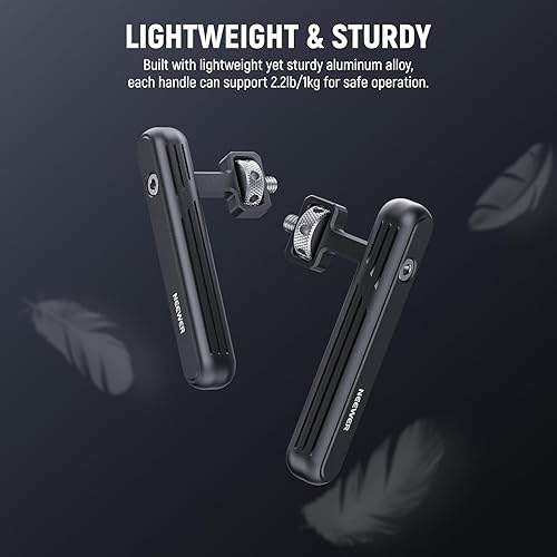 Miniatura 7 de NEEWER PA026 - Paquete de 2 manijas laterales giratoriasmango superior para equipos de filmación de aparejos de video para teléfonos inteligentes,