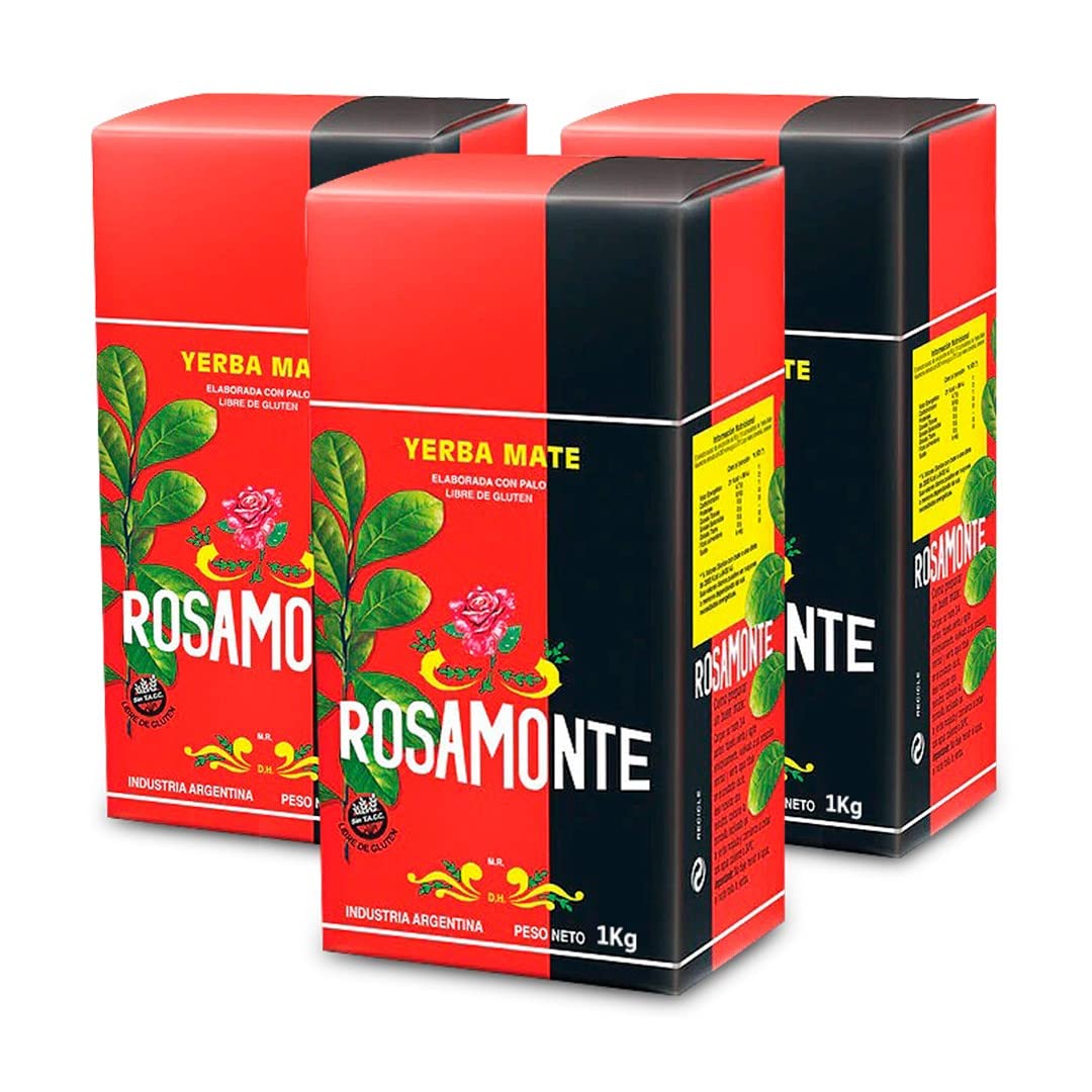 Pack de Yerba Mate Rosamonte 1Kg - 3 Unidades - Total 3 Kg de Yerba Mate