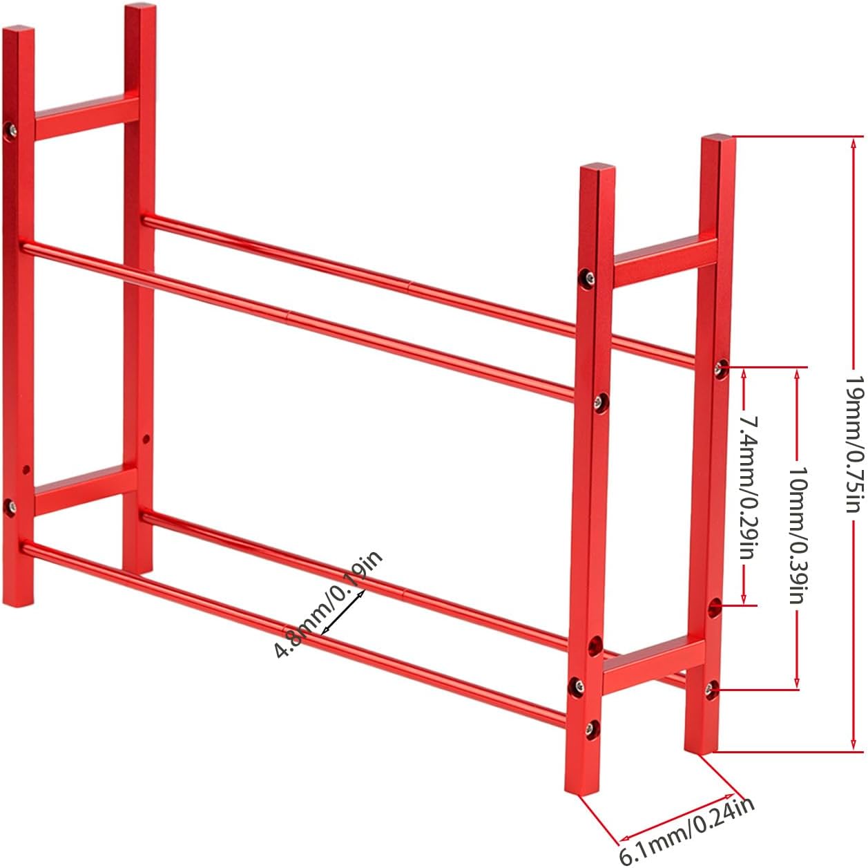 RC Car Aluminum Alloy Tire Rack/Wheel Rack Suitable for TRX4 SCX10 D90 D110 CC01 Etc RC Carwler Tires (Red)