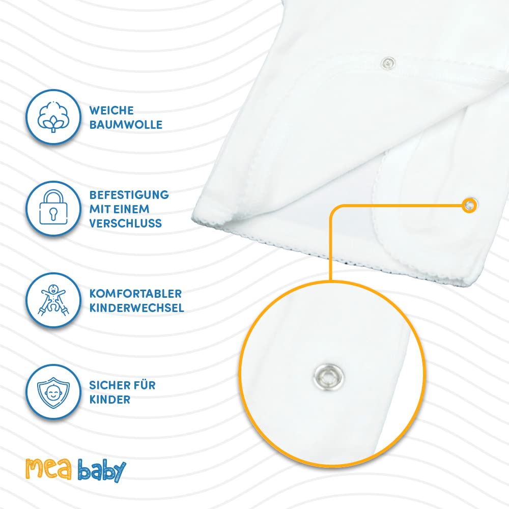 MEA BABY Unisex Baby Wickelshirt Wickeljacke Langarm, 100% Bio-Baumwolle im 3er Pack. Wickelshirt Weiss (Creme), Wickelshirt für Mädchen, Wickelshirt für Junge