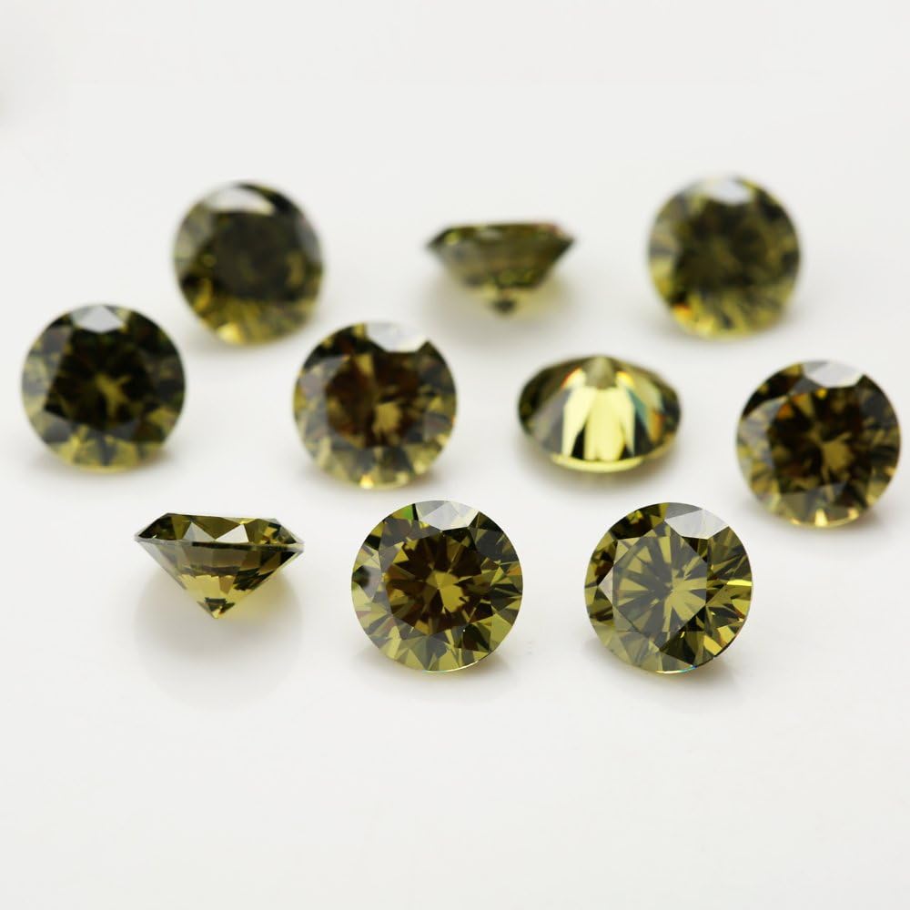 Round Brilliant Cut Mix 9 Colors 4-10mm Cubic Zirconia Loose Stones Faceted Cabochons For Jewelry Making