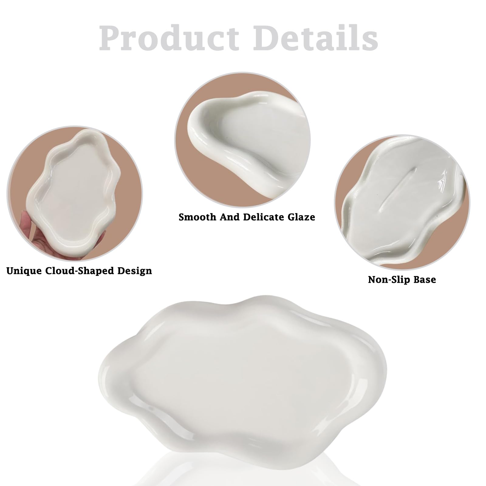 SYF-UN Piatto in ceramica per gioielli, regalo per donne con foglia di lei, vassoio portachiavi, piccolo anello, supporto per comodino, decorazione per la casa, Natale, compleanno, amicizia (verde