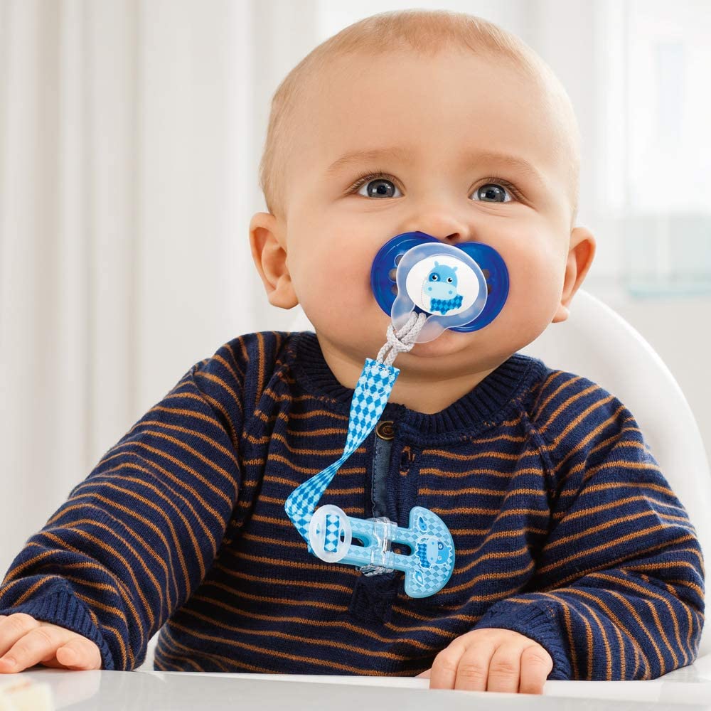 MAM Day & Night 6-16 mesi Ciuccio in silicone, set da 4 pezzi Boys, con 2 scatole sterilizzate