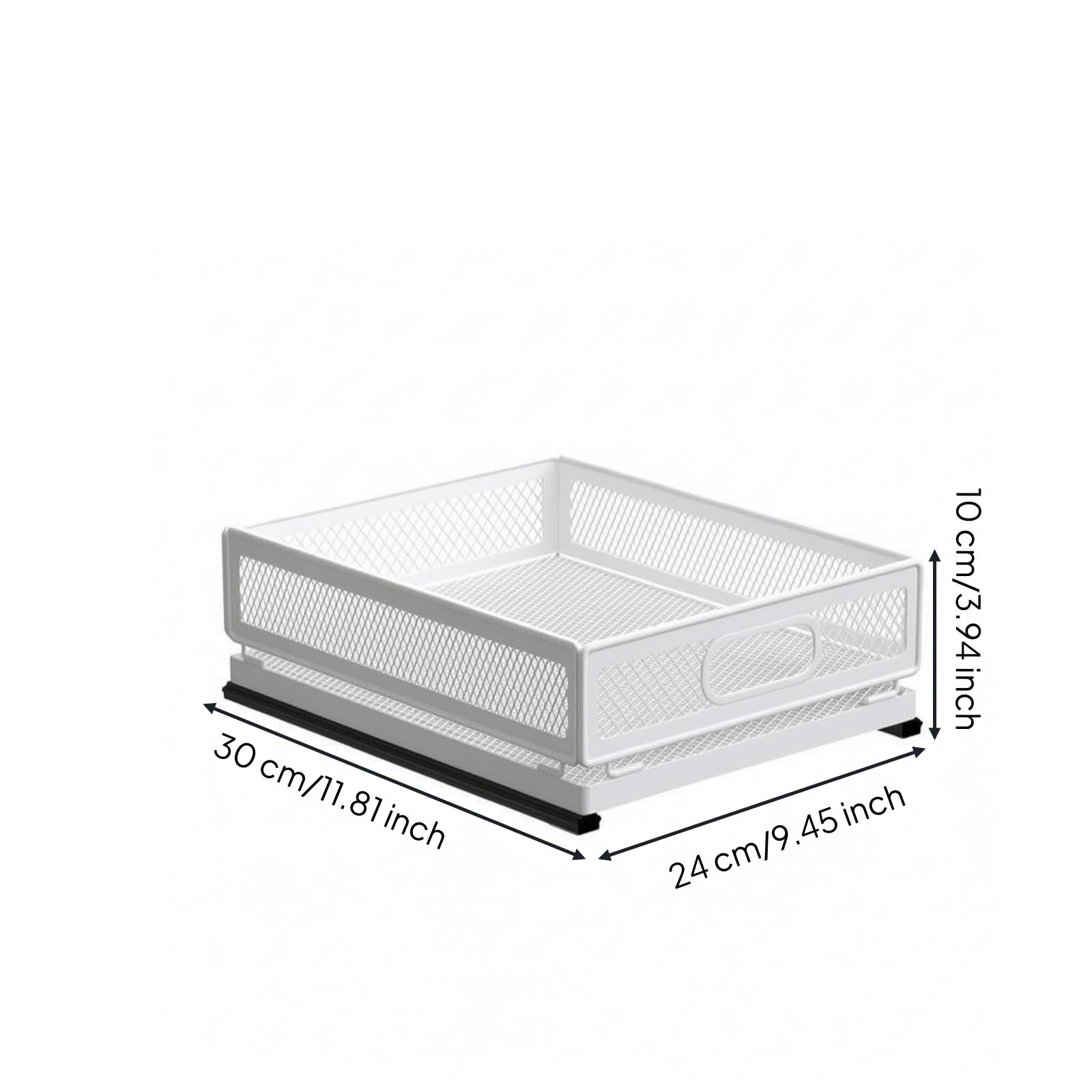 Qianly Cestino da Cucina Estraibile con Maniglia Frontale Organizzatore Sottolavello Top Aperto Arredamento Casa, Cesto Portaoggetti Piccolo Lunghezza 30 Cm Con Guide Scorrevoli