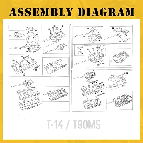 Miniatura 6 de ViiKONDO Kit de modelo de tanque de juguete, escala 172, moderno ruso T-90MS, vehículo tanque de batalla principal, plástico de bricolaje, equipo de