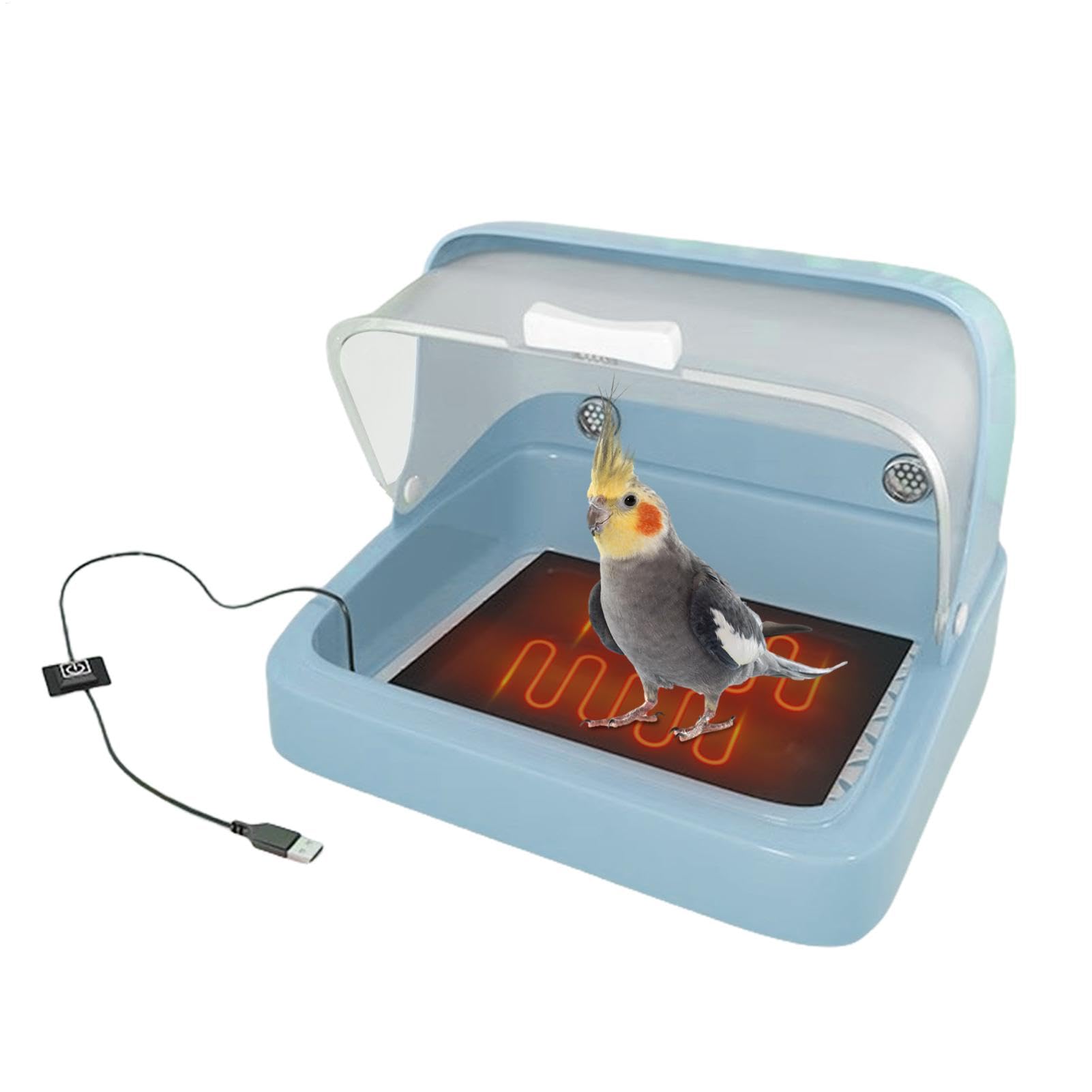 Baby Chick Brooder, Chick Warmer Bird Incubator Brooder, Nidificazione traspirante, 3 temperatura regolabile 30 x 26 x 22 cm Pad riscaldante, forniture per animali domestici | Scaldapulcini Temp. Regolabile, Facile Pulizia Per Pappagalli Giovani, Anatrocc