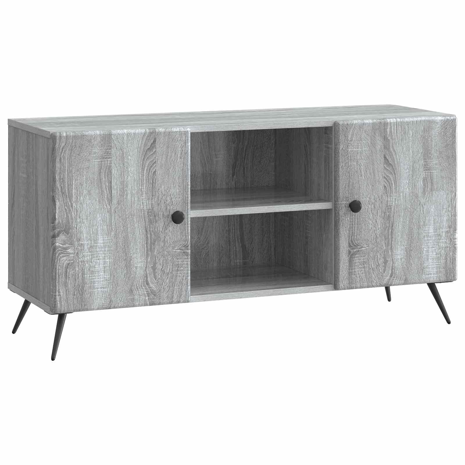 Meuble TV en bois robuste gris Sonoma meuble bas de salon durable 60kg