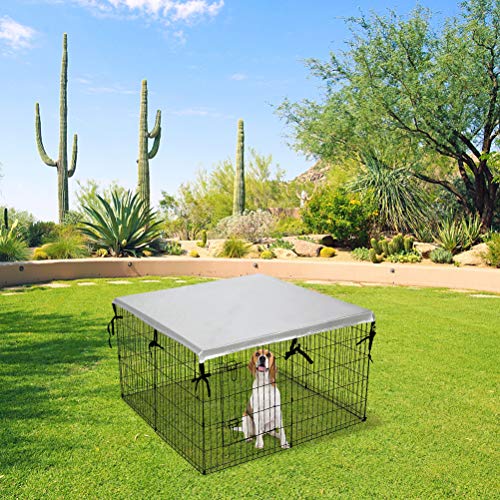 EXPAWLORER Double Side Dog Playpen Cover- Sun-Proof & Water-Proof Top Kennel Cover for Outdoor and Indoor Fits 24" Crate with 8 Panel or 51.2" Crate with 4 Panel - Image 7