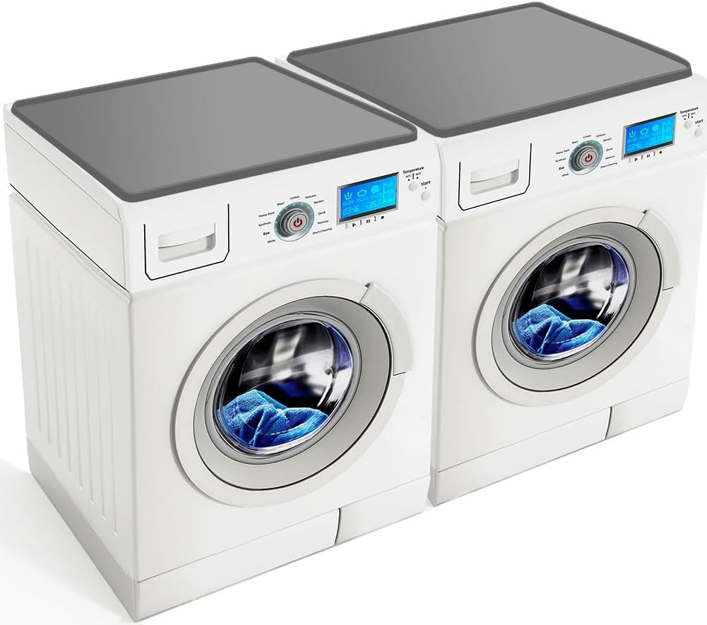 2PCS Washer and Dryer Top Protector Mat, Silicone Rubber Washer Dryer
