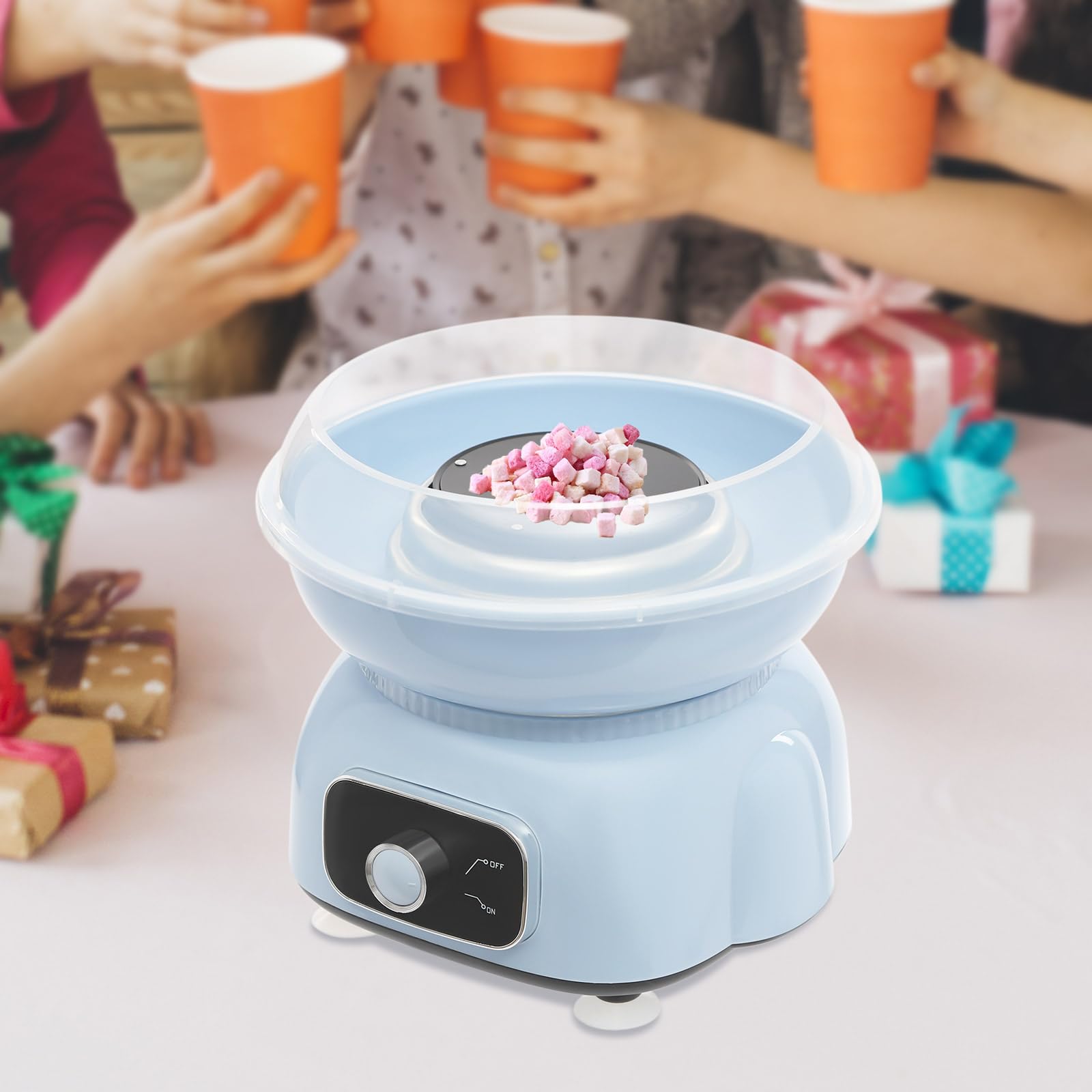 Máquina eléctrica de algodón de azúcar, 500 W, con palillos de algodón de azúcar y cucharas medidoras Candy Machine para fiestas