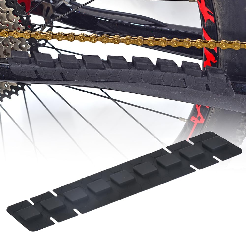 JRYGAC Protection Cadre Vélo Airbag Silicone – Protège-chaîne Antidérapant VTT, Route, Gravel – Noir