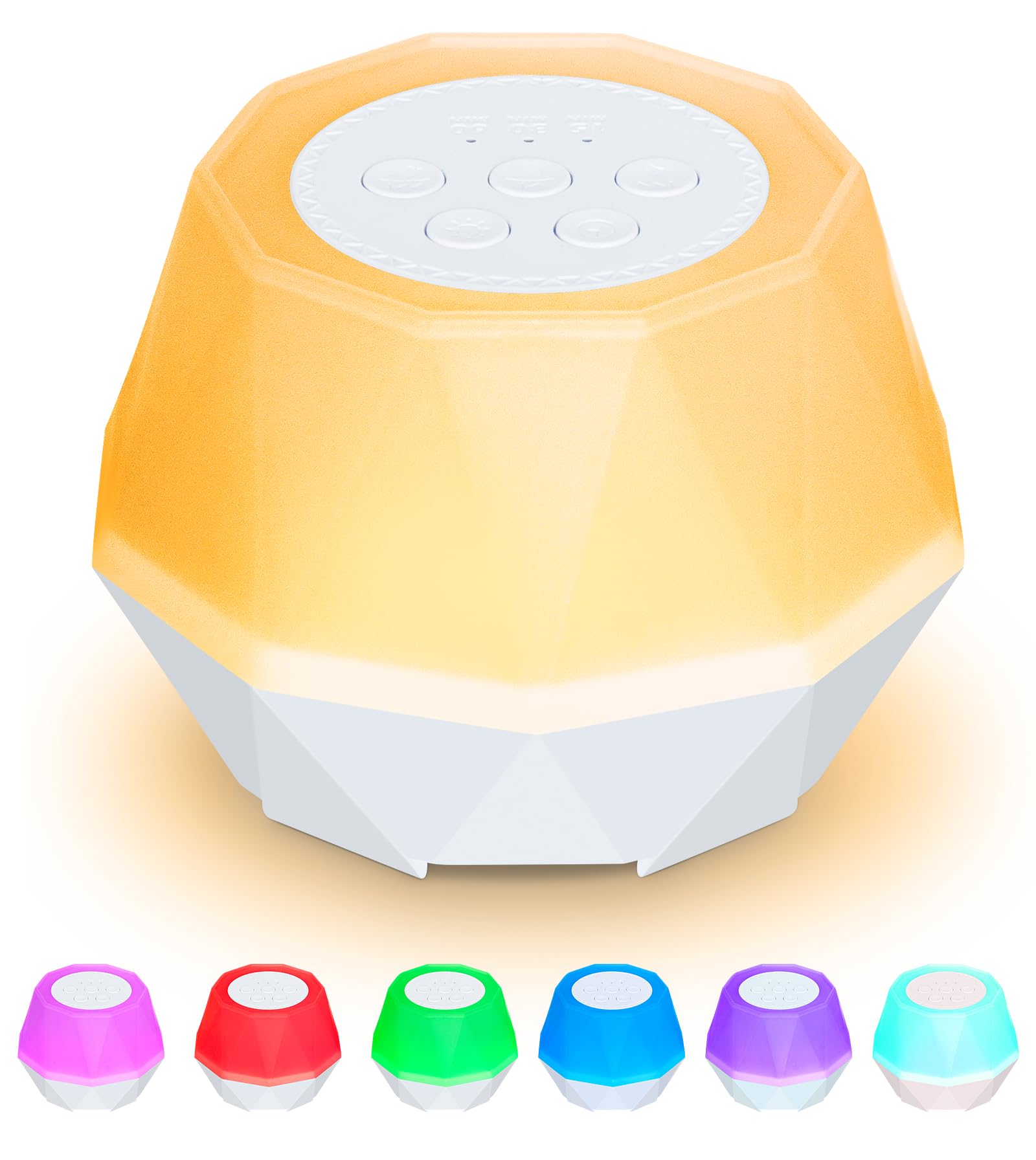 USB Rechargeable Night Light,7 Colors Portable Table Lamp with 10 Soothing Sounds White Noise & Timer for Adults Kids Sleeping,LED Childrens Night Light for Newborns Soft Nursery Breastfeeding