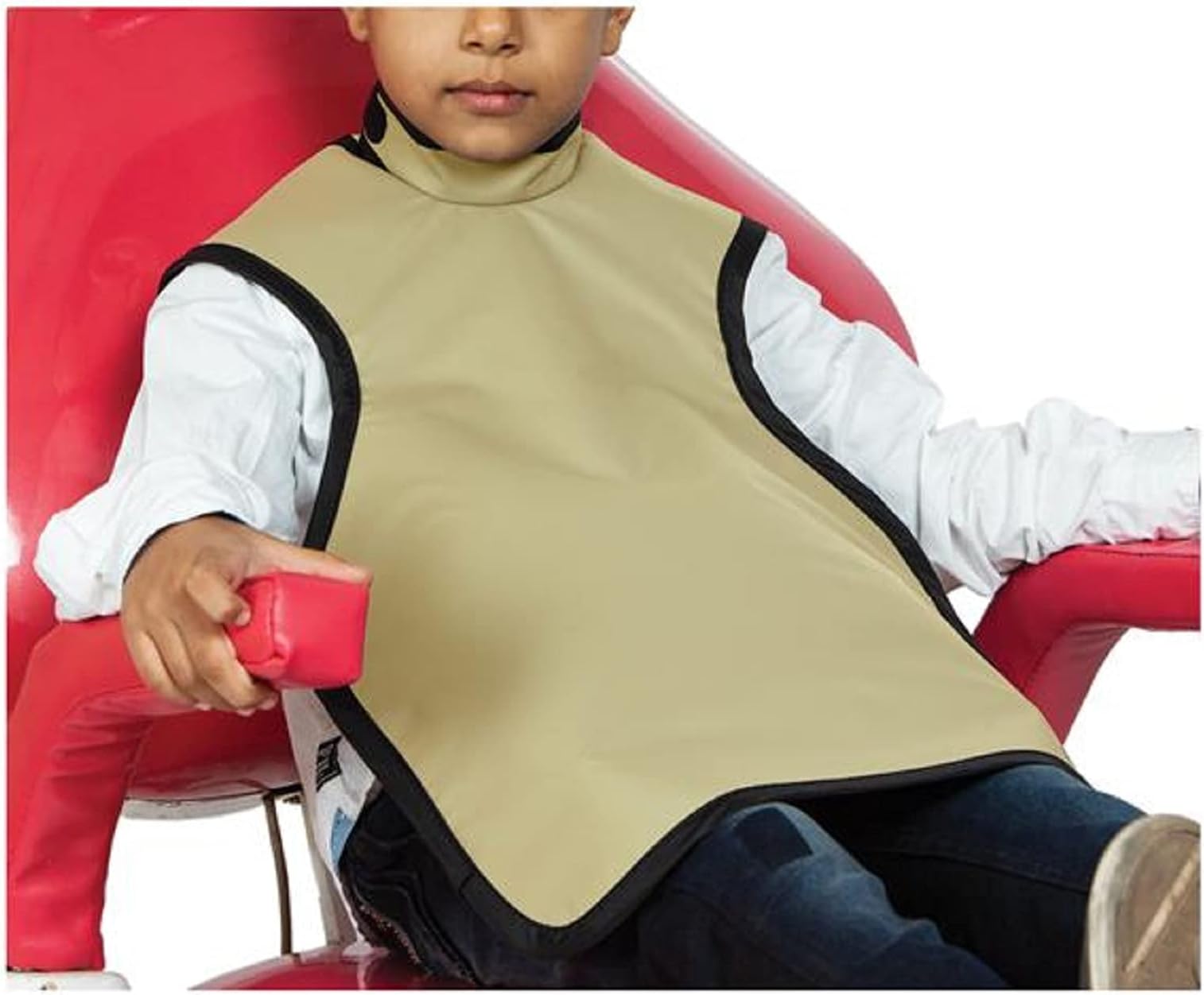 RADIATE Child X-Ray Radiation Lead Apron with Collar and Hanging Loops 0.3mm Lead, Medical Grade, Lightweight, Ergonomic Design for Children, Kids, Pediatric Dental Xray Apron (Beige)