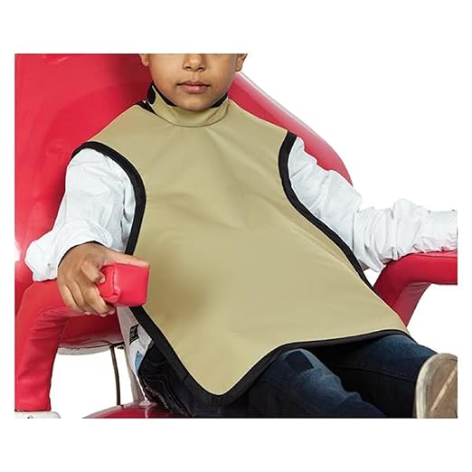 RADIATE Lead Apron for X-Rays - Child X Ray Dental Lead Vest with Thyroid Shield Radiation Protection Collar - Kids (Recommended Ages 3-5) for Dental Offices, Radiology Equipment Shielding, Lab- Beige