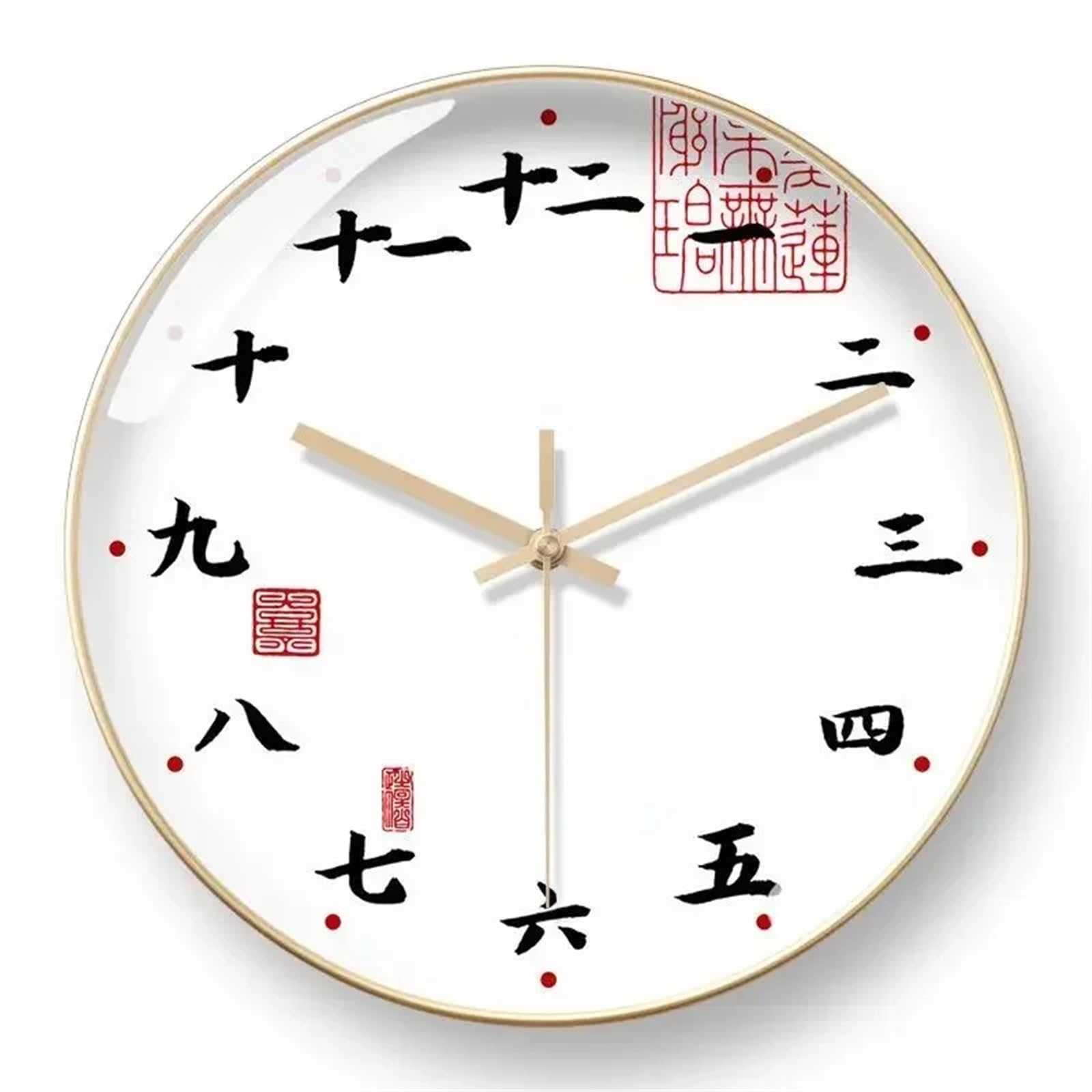 LUYSGBXR Wall Clock Personality Art Wall Clock Classical Retro Teahouse Study House Creative Decoration Household Decorative Mute(E-Gold frame,8 inch-(20cm))