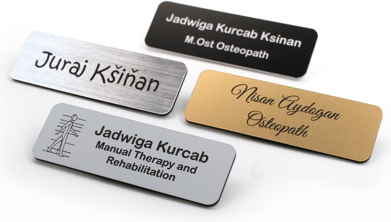 Personalised Premium Name Badge Staff Id Tag With Pin Design ...