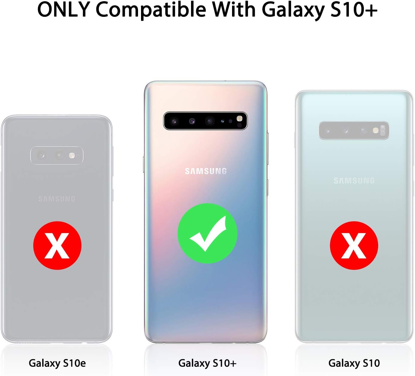 Battery Case for Samsung Galaxy S10+ Plus, 5000mAh Extended Battery Charger Case Rechargeable Portable Protective Charging Case for Samsung Galaxy S10 Plus-Black (6.4 inch)