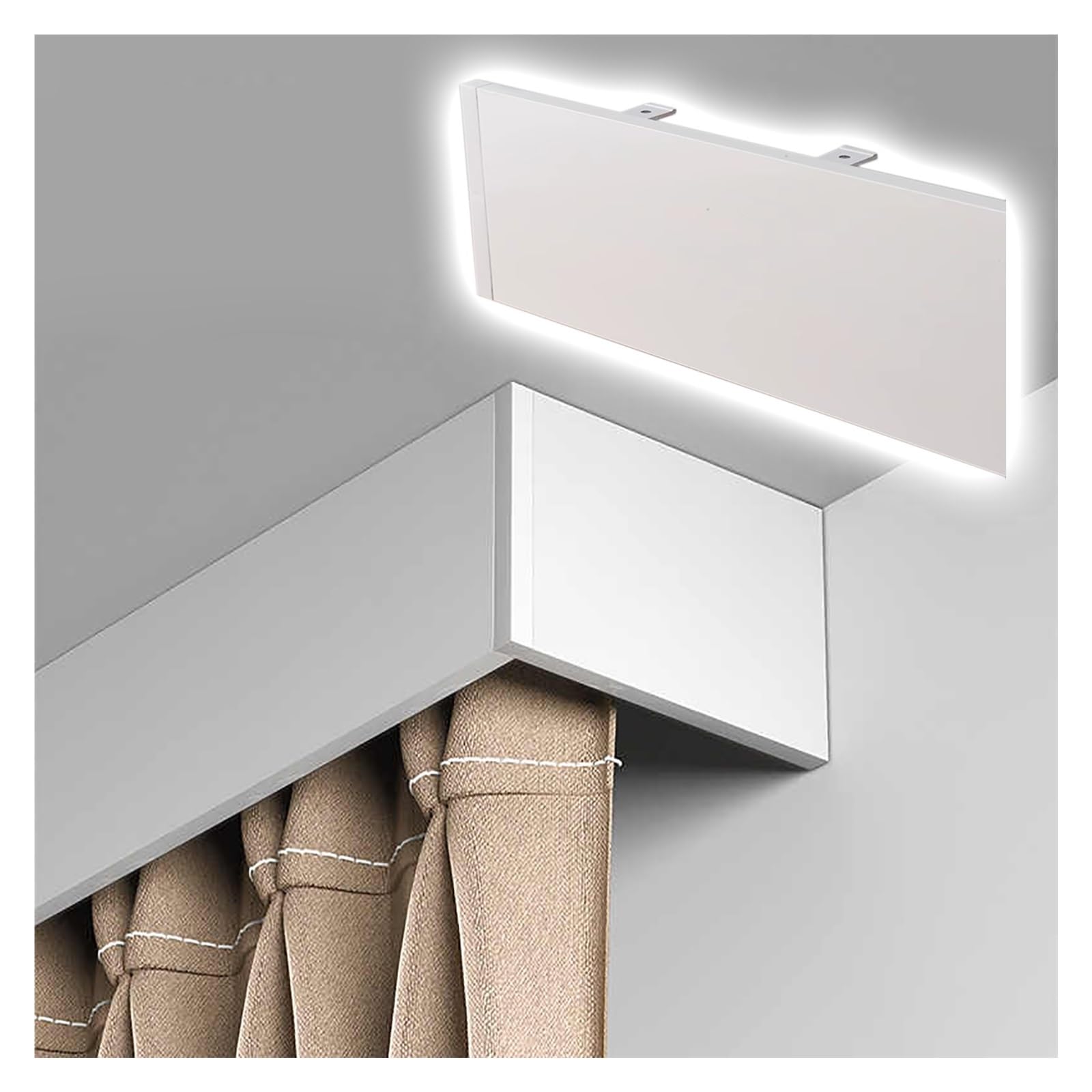 Cadre décoratif rideaux stores montage plafond rail 2,6 m dissimulation