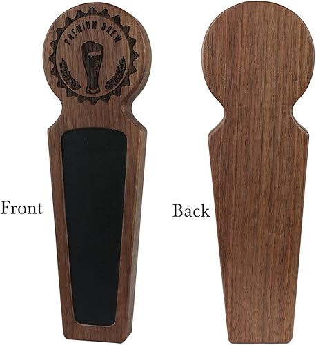 Miniatura 4 de Fanfoobi Mango de madera para grifo de cerveza de pizarra para kegerator, hecho de madera de nogal natural, 8.3 pulgadas de longitud, regalo para