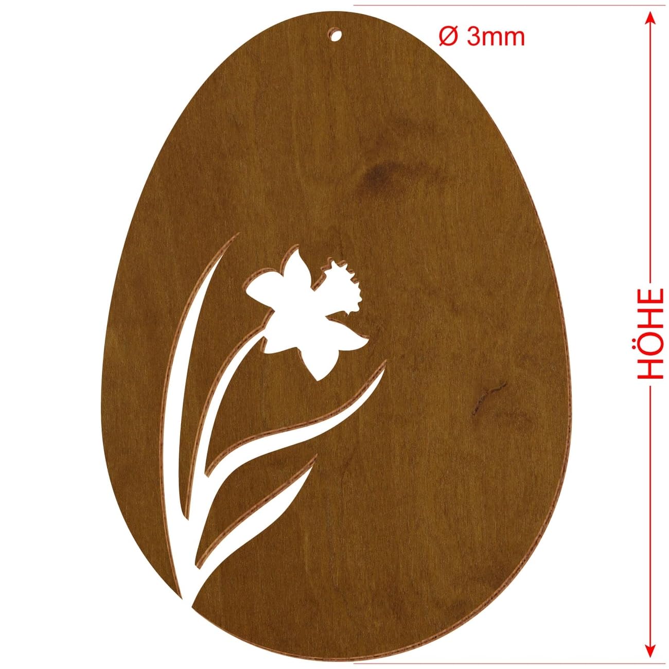 Uova di Pasqua in legno colorato V2, teak, decorazione per Pasqua, motivo uovo di Pasqua, 10, altezza (dimensione): 47 cm di altezza