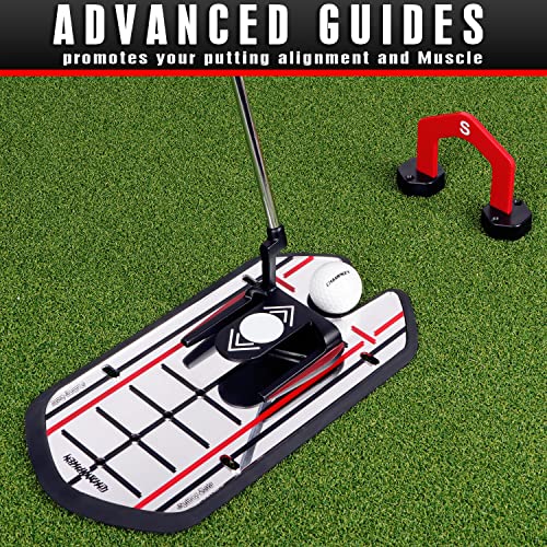 Champkey Premium Golf Putting Mirror - Durable Rubber Backing Golf Alignment Mirror - Come With Putting Mirror Cover #TOP1