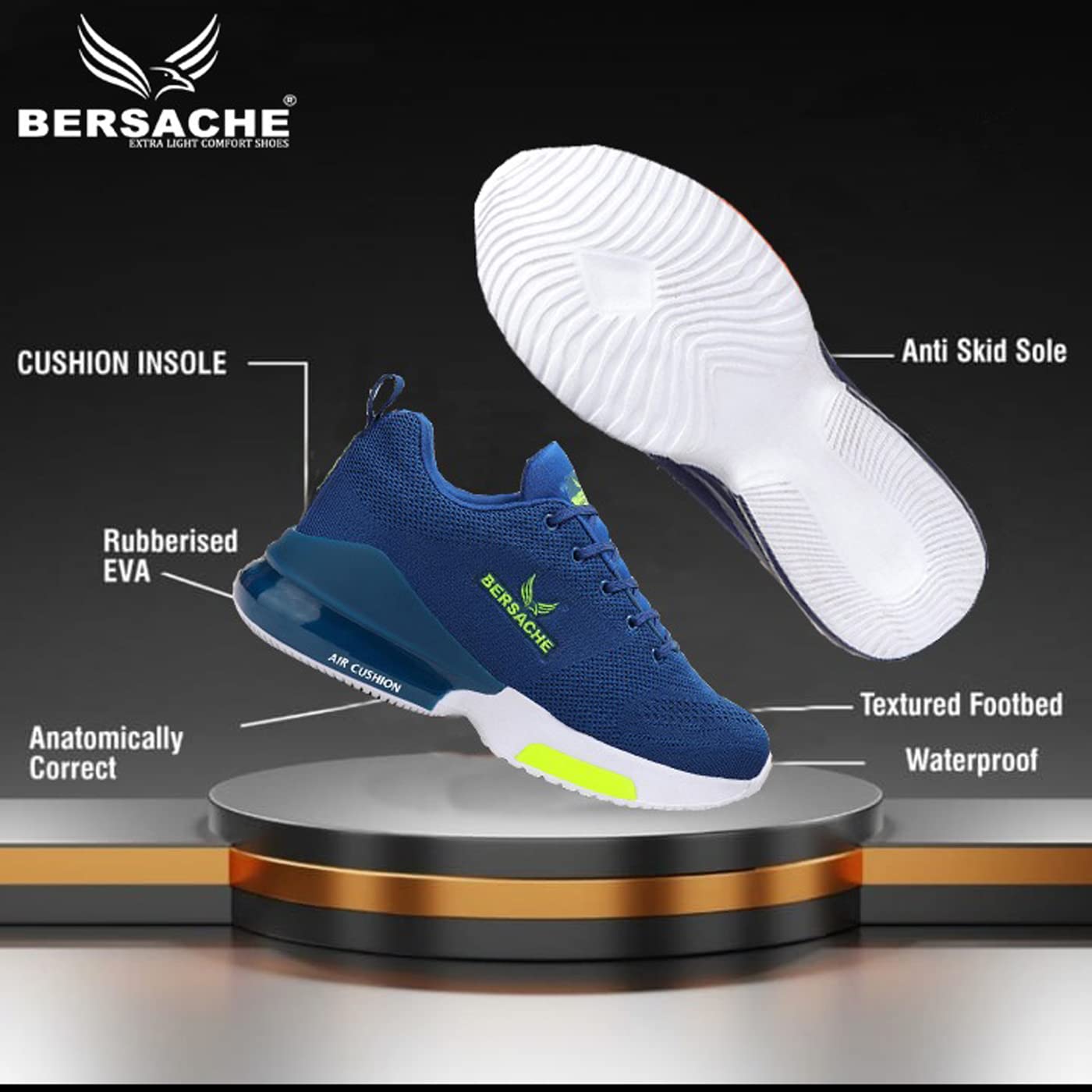 Bersache Casual Walking Gym Training Outdoor Running Shoe Sole