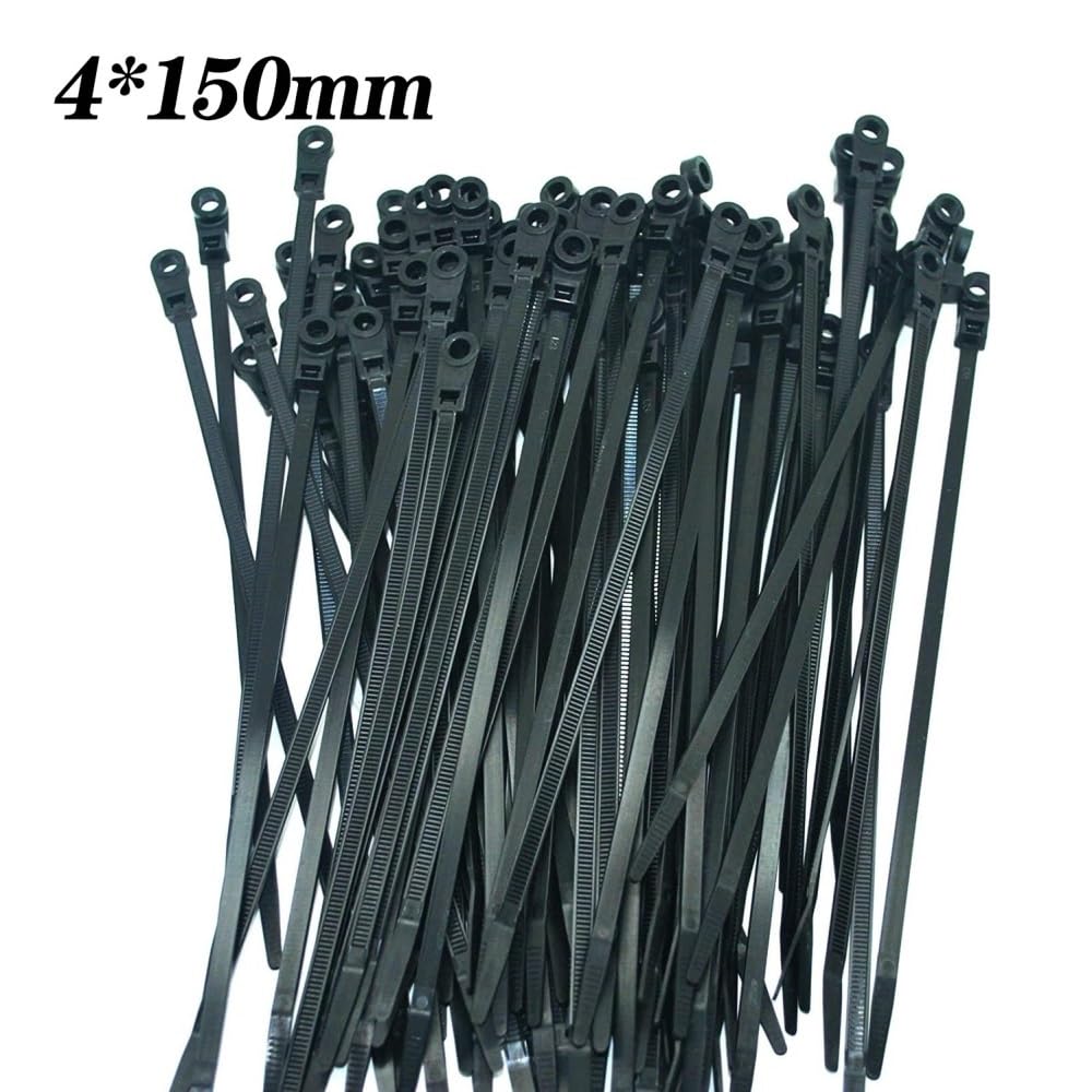 100/200/300/500/1000 fascette stringicavo con foro per vite, riutilizzabili, fisse, in nylon, autobloccanti, per ufficio, colore bianco, 500 pezzi