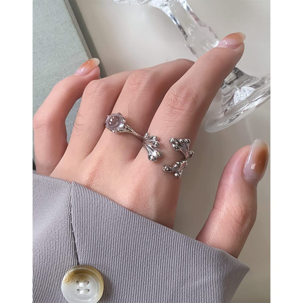 Verstellbarer Ring, S925 Sterling Silber Abnormal Erstarrung Ring Verstellbare Ringe Minimalistischer Offener Ring Silber Daumenring Ewigkeitsring Hochzeitsanhänger Schmuck Geschenke Für Männer M