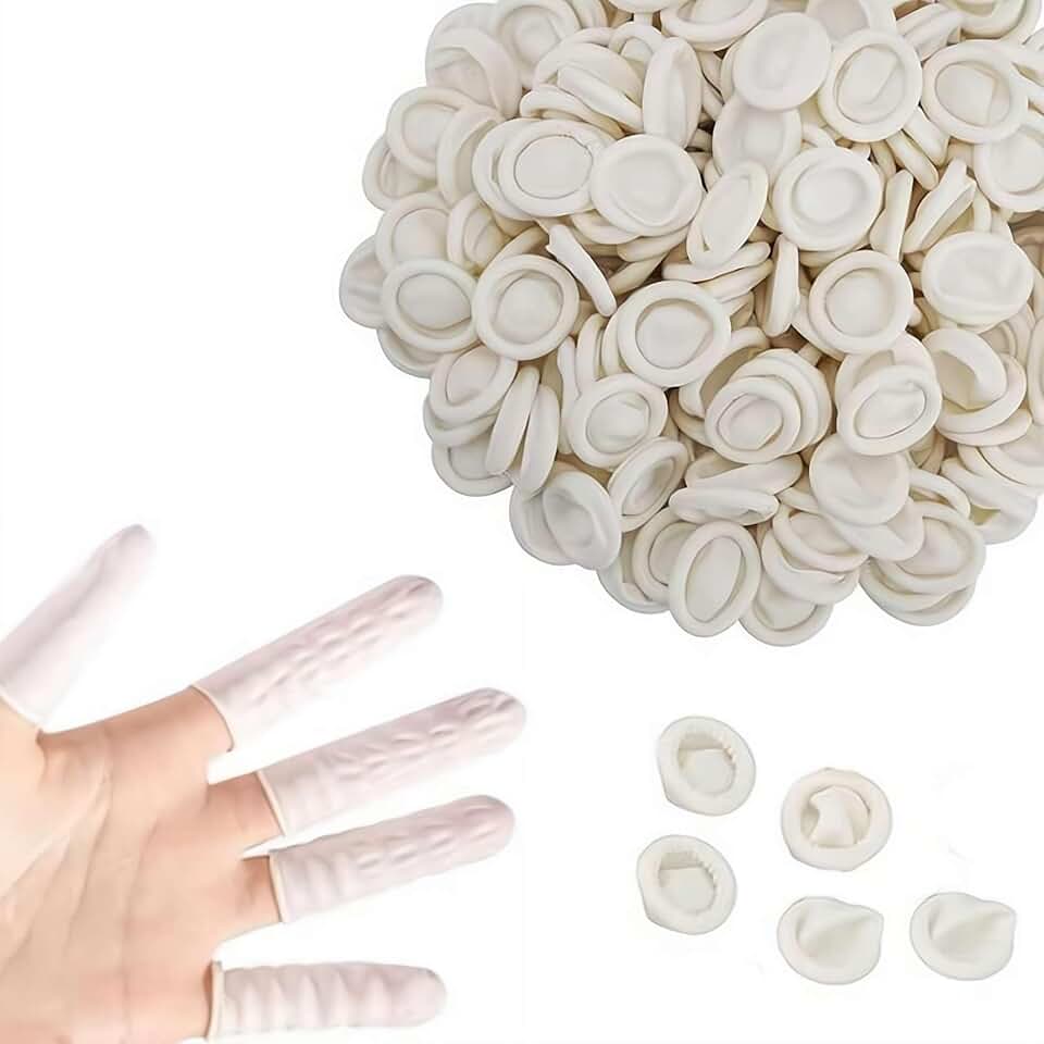 100 peças de berços descartáveis de silicone – berços de dedo mangas de ponta de dedo protetores de dedos descartáveis, luvas de dedos pontas dos dedos para beleza, manicure, massagem e reparo de uso