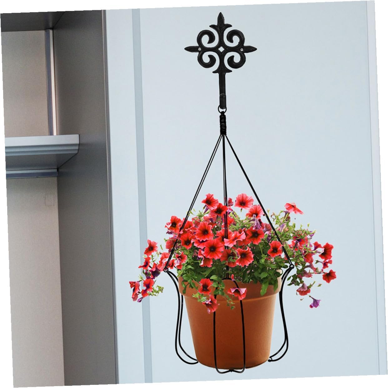 3pcs Outdoor Hanging Planter Hooks Metal Flowerpot Bracket Hooks for Garden Bonsai Support and Bird Feeder Hanging Rack