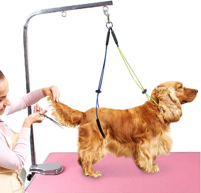 Yuehuamech Pet Grooming Table Rope Adjustable Pet Grooming Leash Neck and Haunch Holder Dog Grooming Loop Set for Small/Medium dogs(Double Steel Wire Rope Only)