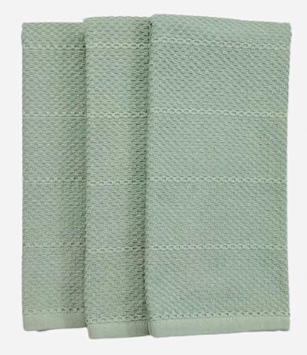 Miniatura 8 de Toallas de cocina verde salvia 100% algodón paño de limpieza suave secado absorbente textura Terry Loop, juego de 3 multiusos para uso diario