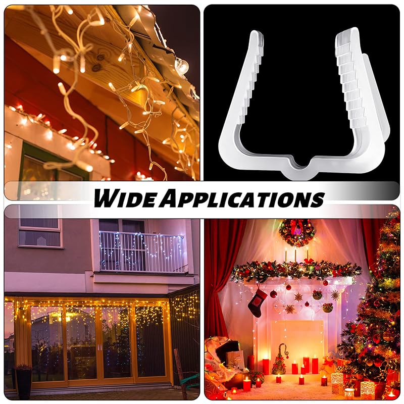 Eygeufg Weihnachtslicht-Clips, 120 Stück – Praktische Haken Für Dachrinnen, Fenster & Weihnachtsbaum, Wetterfest Und Wiederverwendbar